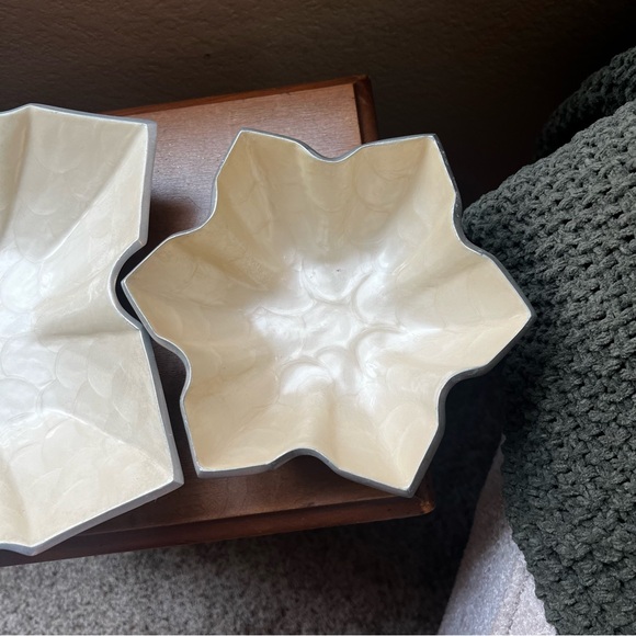 Julia Knight Stackable Star Snowflake Bowls Set of 3 Mother of Pearl RETIRED - Picture 3 of 8
